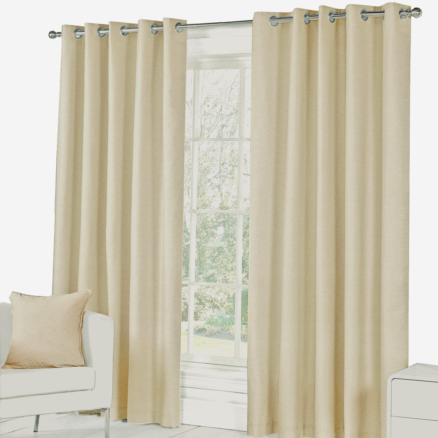 HLS KIARA UV EYELET CURTAIN 130X220 CR