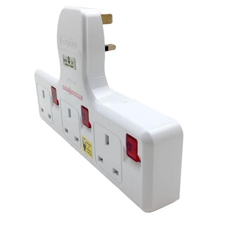 3 WAY T-ADAPTOR WITH NEON + SURGE CT-S1633 CENTO