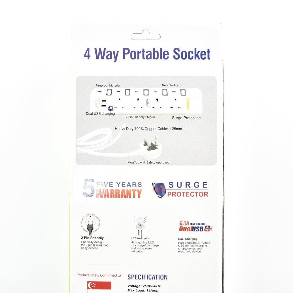 POWER STRIP 4-space 2M CT-814NS2USB CENTO