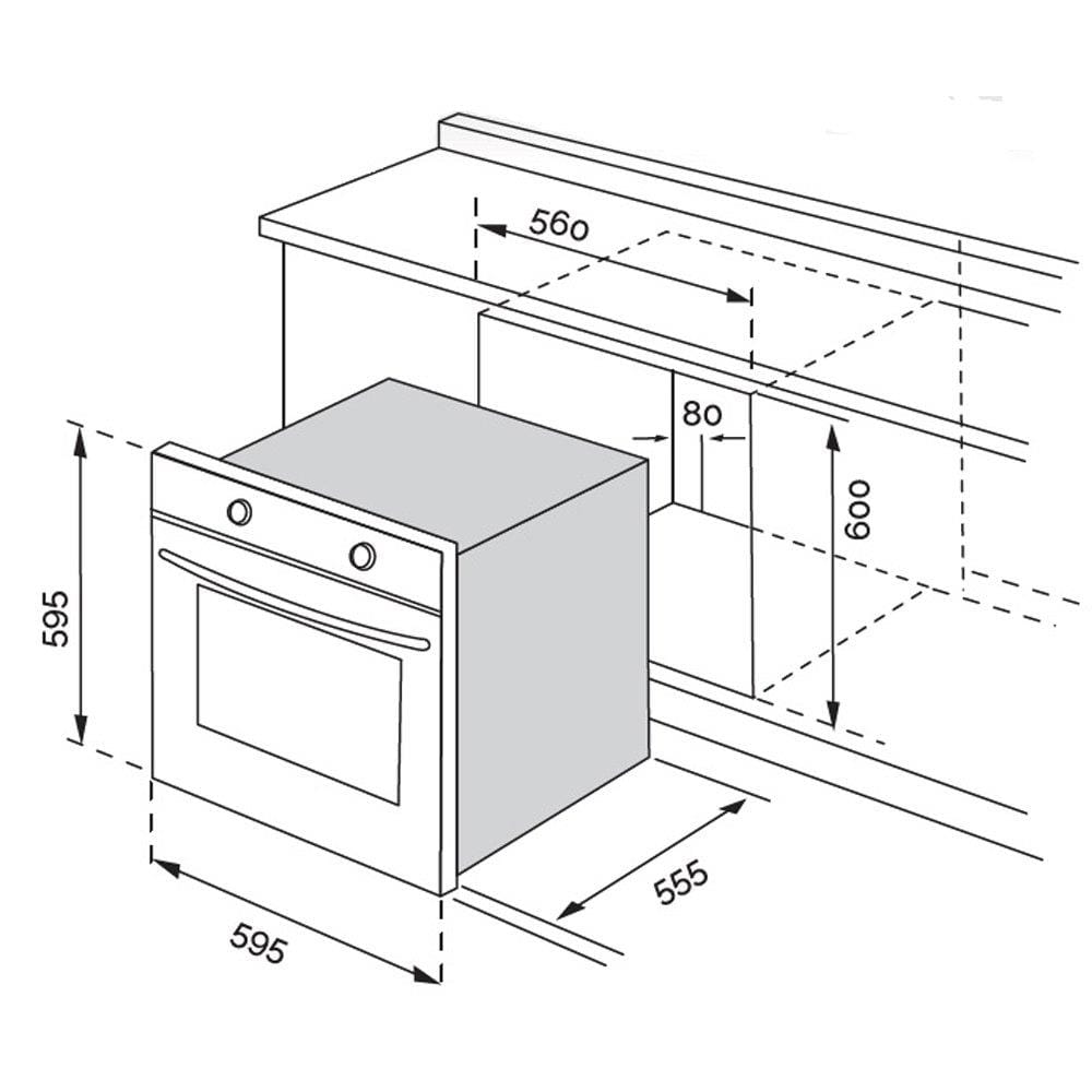 RUBINE BUILT-IN OVEN RBO-LAVA-SS 70LITER 8PROGRAM ANALOGUE