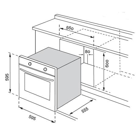 RUBINE BUILT-IN OVEN RBO-LAVA-SS 70LITER 8PROGRAM ANALOGUE