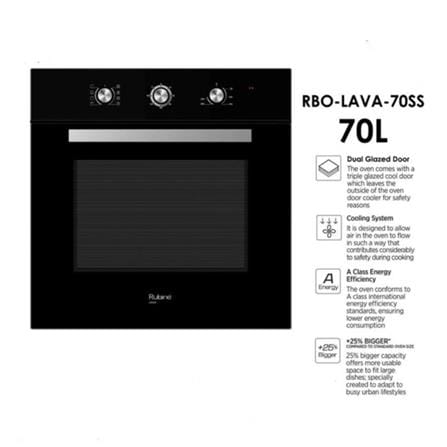 RUBINE BUILT-IN OVEN RBO-LAVA-SS 70LITER 8PROGRAM ANALOGUE