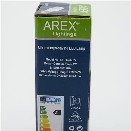 AREX LED BULB T35 6W DL E27 LEDT356D27