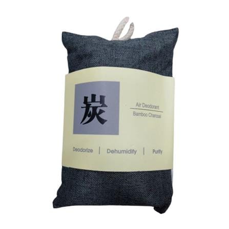 HOME+ BAMMBOO CHARCOAL SACHET WITH STRING 200G DARK GREY