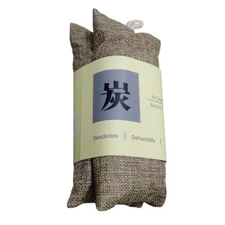HOME+ BAMMBOO CHARCOAL SACHET WITH STRING 80G X2 JUTE BROWN