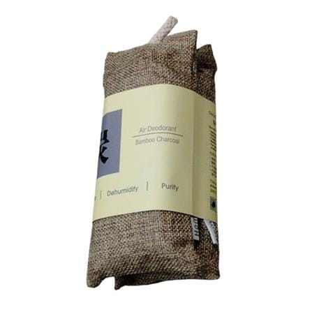HOME+ BAMMBOO CHARCOAL SACHET WITH STRING 80G X2 JUTE BROWN