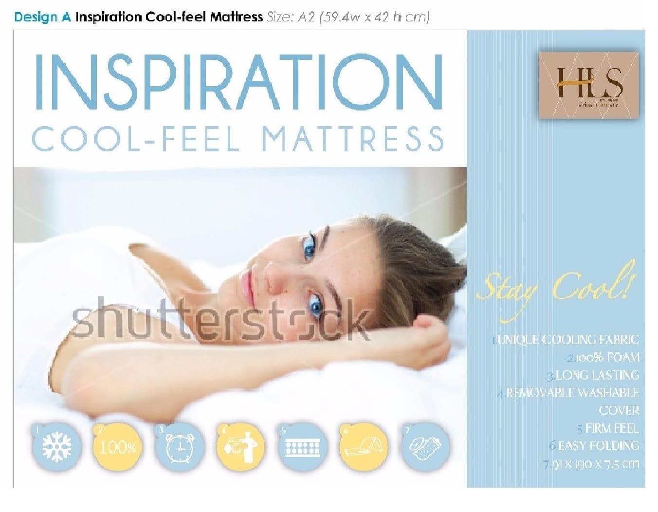 FOLDABLE BED INSPIRATION COOL 190X91X7.5 INSPIRATIONMATT3 WHITE