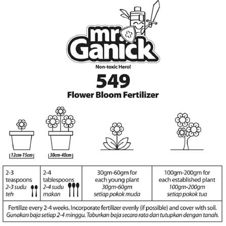 MR GANICK 549 ORGANIC FLOWER BLOOM AND STEM FERTILIZER (400GM)