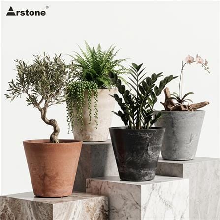 ARTSTONE CLAIRE POT D17 H15 BLACK