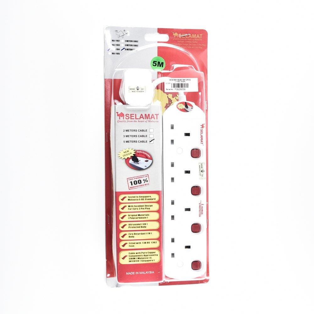 POWER STRIP 4G5M 5M MA1184-5M(SURGE) SELAMAT
