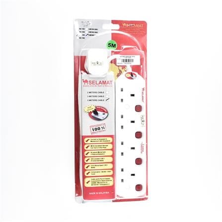 SELAMAT 4 GANG 5 METER EXTENSION WITH NEON&SURGE MA1184-5M
