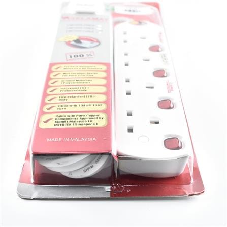 SELAMAT 4 GANG 5 METER EXTENSION WITH NEON&SURGE MA1184-5M