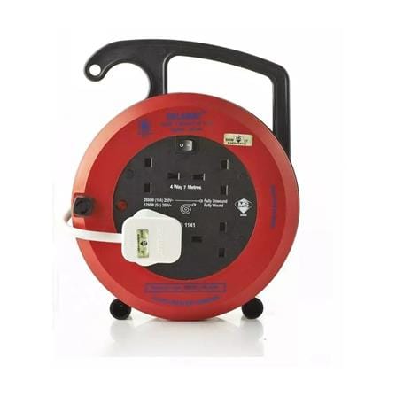 SELAMAT 4GANG 7METER PORTABLE CABLE REEL 2K-244-7M