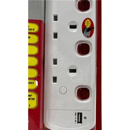 POWER STRIP 4G2M 2M MA1184-2M(USB+SURGE) SELAMAT
