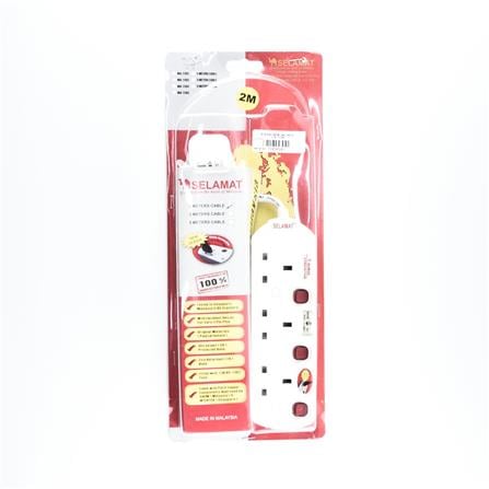 SELAMAT 3 GANG 2 METER EXTENSION WITH NEON&SURGE MA1183-2M