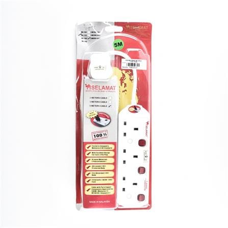 SELAMAT 3 GANG 5 METER EXTENSION WITH NEON&SURGE MA1183-5M
