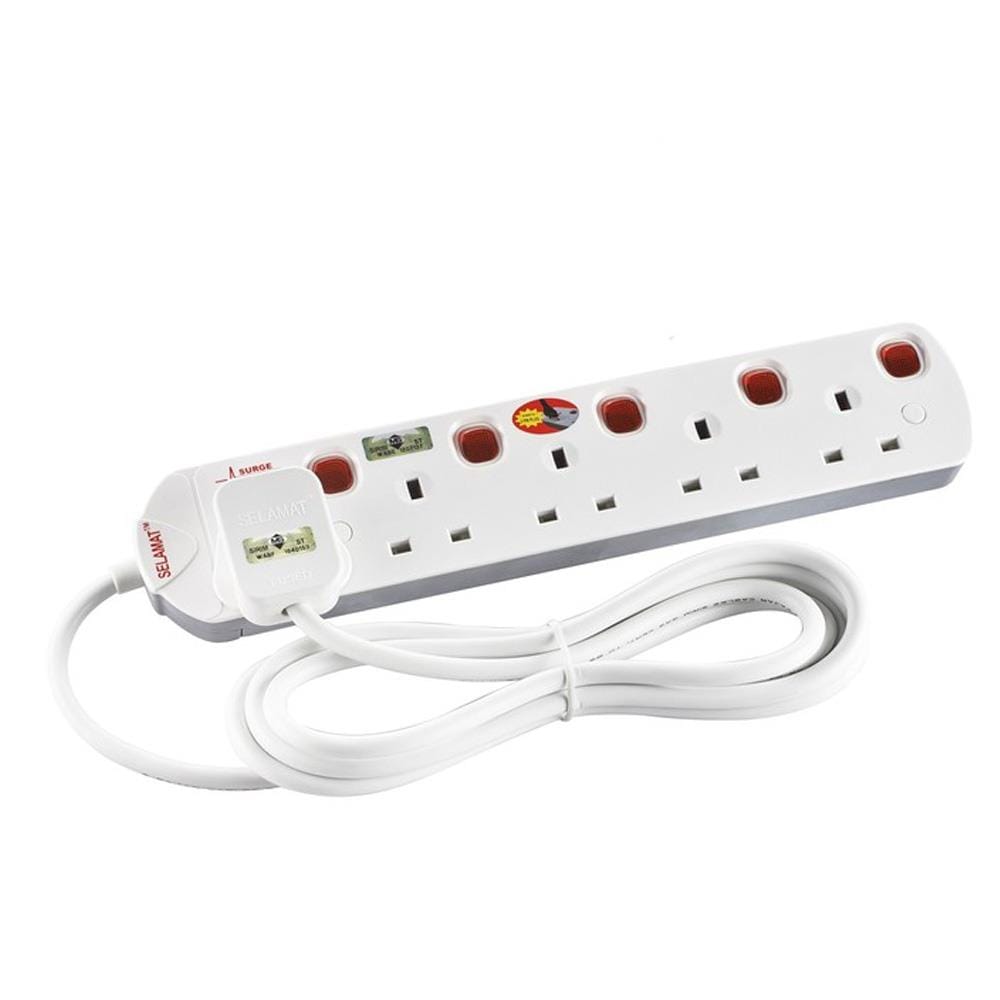 POWER STRIP 5G5M  MA1185-5M(SURGE) SELAMAT