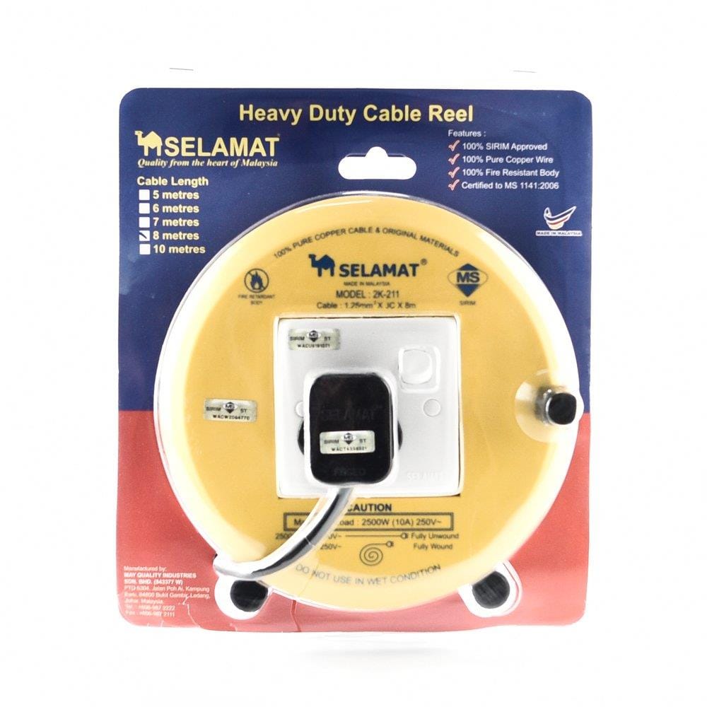 EXTENSION CORD REEL 2K-211(8M) 8M SELAMAT