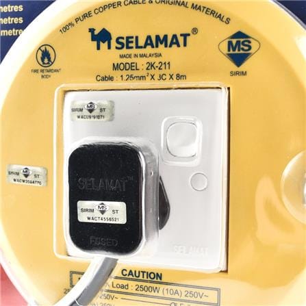 EXTENSION CORD REEL 2K-211(8M) 8M SELAMAT