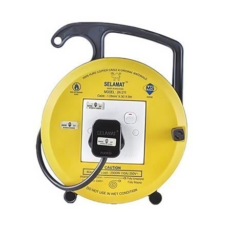 SELAMAT 1 GANG 8 METER PORTABLE CABLE REEL 2K-211-8M