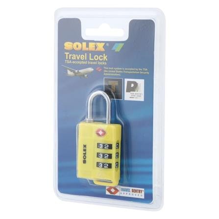 COMBINATION PADLOCK SOLEX TSA 33 31MM YELLOW