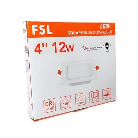 FSL DOWNLIGHT PANEL LED 4" 12W DAYLIGHT WHITE SQUARE