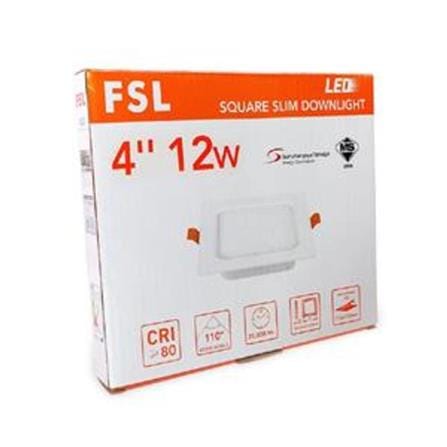 FSL DOWNLIGHT PANEL LED 4" 12W WARM WHITE 3000K WHITE SQUARE