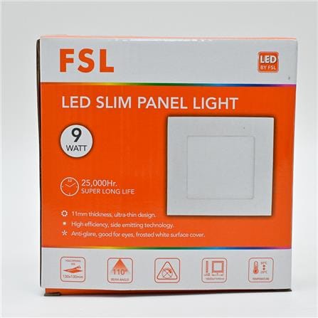 FSL DOWNLIGHT 4" 12W PANEL (SQ) WHITE SQUARE WARM WHITE 3000K