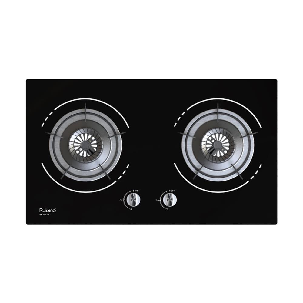 RUBINE GAS HOB BRAVA-BL 2BURNER 4.5KW 76CM