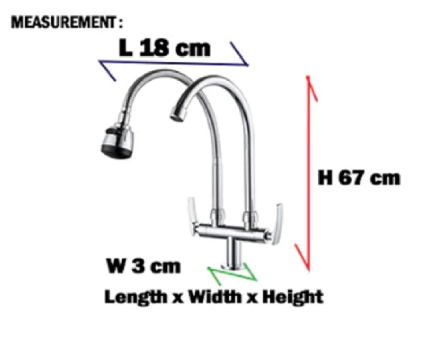 LIVINOX SINK FAUCET LT-AM131F TAP DOUBLE "U" SPOUT + FLEXI SPOUT SPRAYER