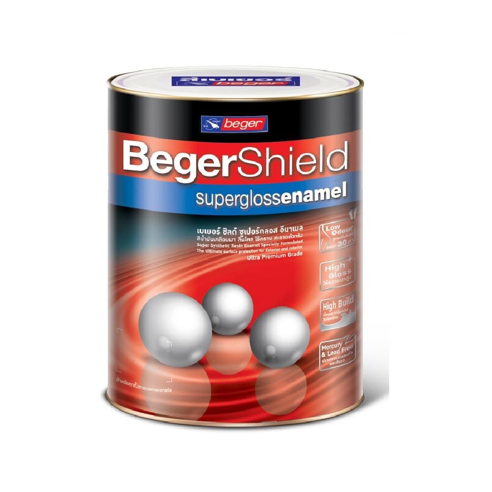 BEGER SHIELD SUPERGLOSS ENAMEL PAINT 3.785L B-911 GREY PRIMER