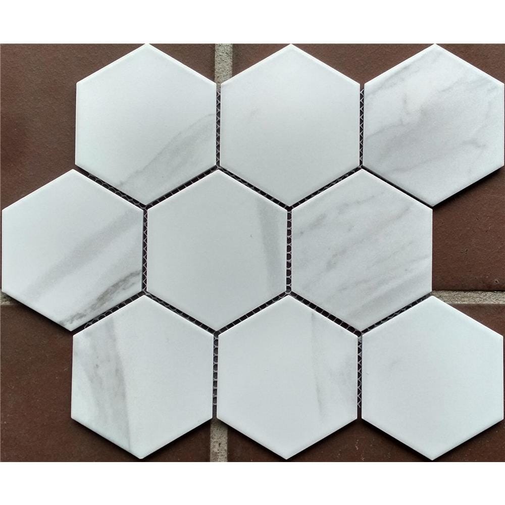 GNG MOSAIC HEXAGONAL MARBLE WHITE CZM907Y