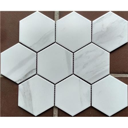 GNG MOSAIC HEXAGONAL MARBLE WHITE CZM907Y
