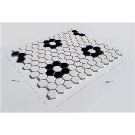 MOSAIC RETRO BLACK & WHITE CZG053Y 30.2X26.3CM