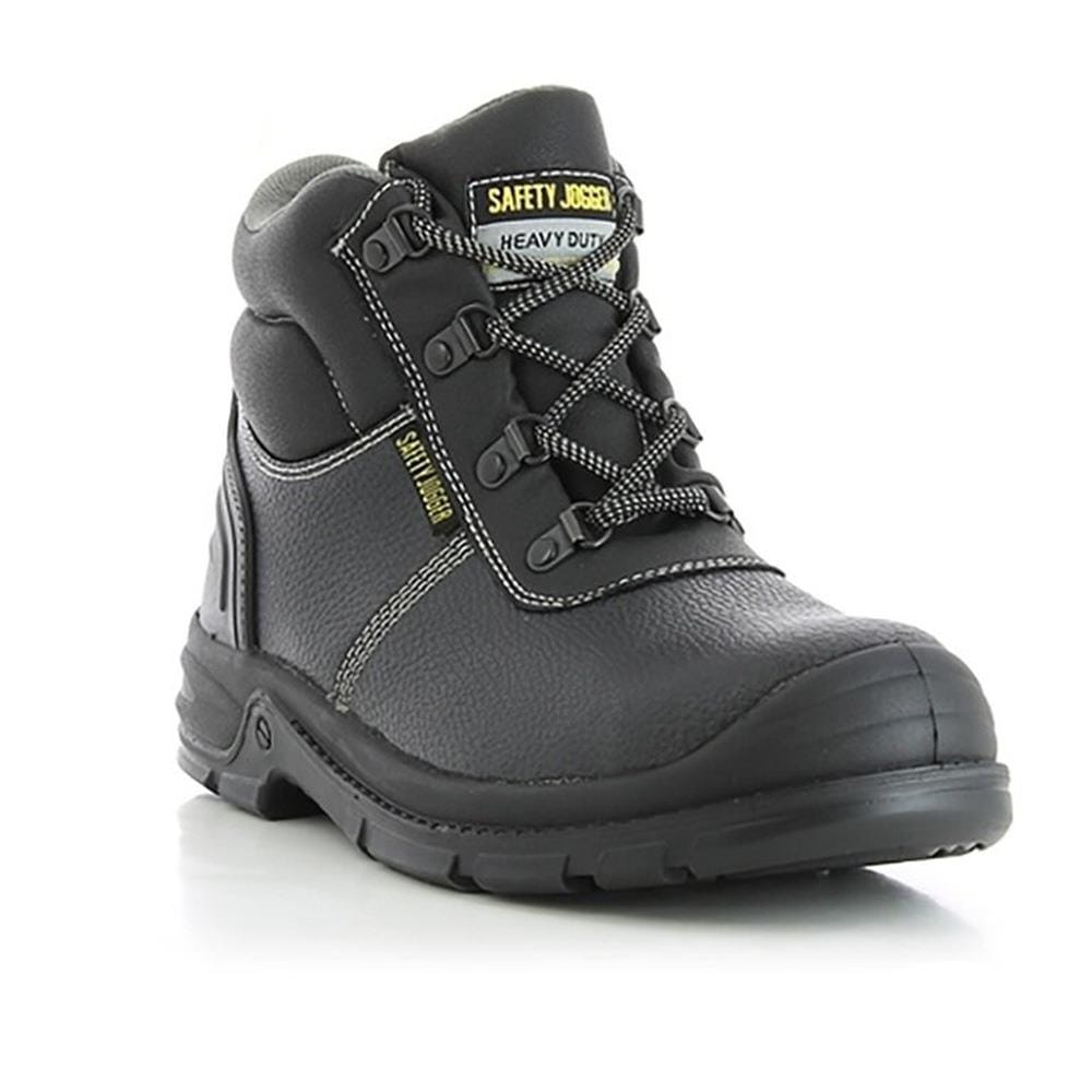 SAFETY JOGGER  LEATHER #7 BLACK  BROGAN