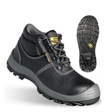 SAFETY JOGGER  LEATHER #7 BLACK  BROGAN