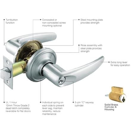 GERE ENTRANCE LEVER G7641-M26D SS