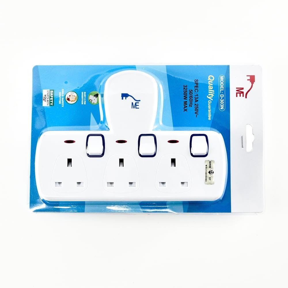 3 WAY T-ADAPTOR WITH NEON D-303N ME