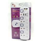 3 WAY + 2USB T-ADAPTOR WITH NEON MED-303N+2USB ME