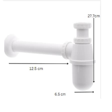 MOYA BOTTLE TRAP FOR LAVATORY BT-ABS 20CM WHITE (H27.70XW18XD6.50 CM)