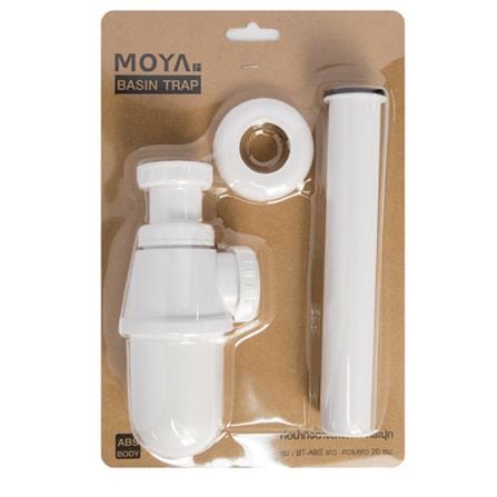 MOYA BOTTLE TRAP FOR LAVATORY BT-ABS 20CM WHITE (H27.70XW18XD6.50 CM)