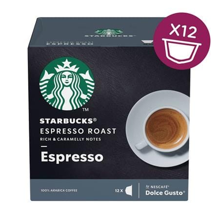 NESCAFE DOLCE GUSTO STARBUCKS CAPSULES ESPRESSO ROAST 12CUPS