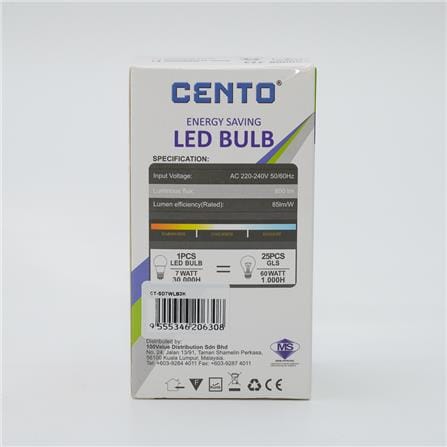 CENTO LED BULB 7W E27 WW CT-SD7WLB3K