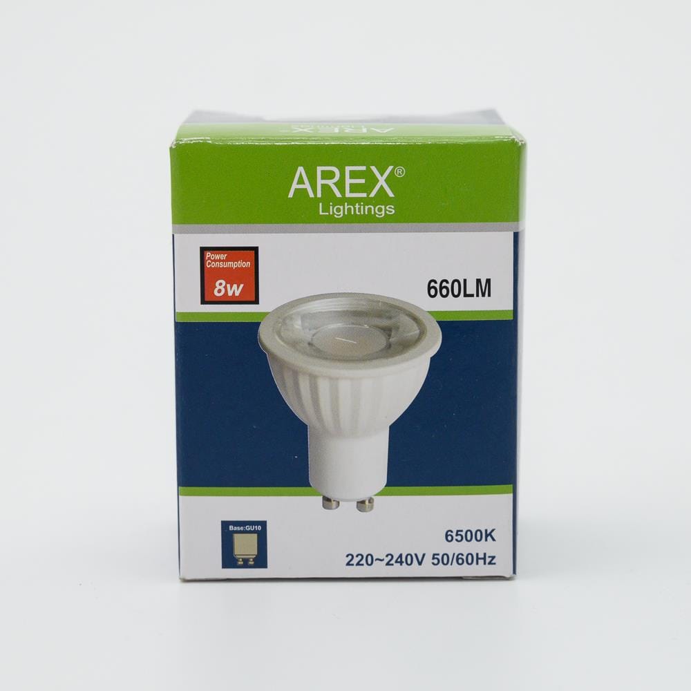AREX LED BULB MR16 8W DAYLIGHT GU10 240V 6500K