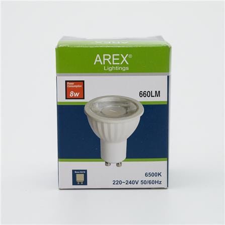 AREX LED BULB MR16 8W DAYLIGHT GU10 240V 6500K