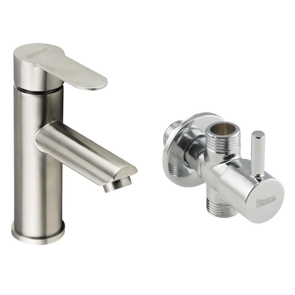 RASLAND BASIN MIXER WITH STOP VALVE SS-4003-STOP