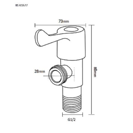 RASLAND 1-WAY SHOWER VALVE KS577 STAINLESS STEEL