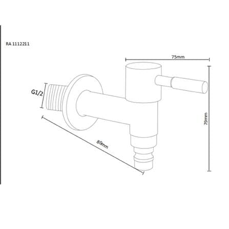 RASLAND WALL FAUCET RA 1112211 1-WAY STAINLESS STEEL
