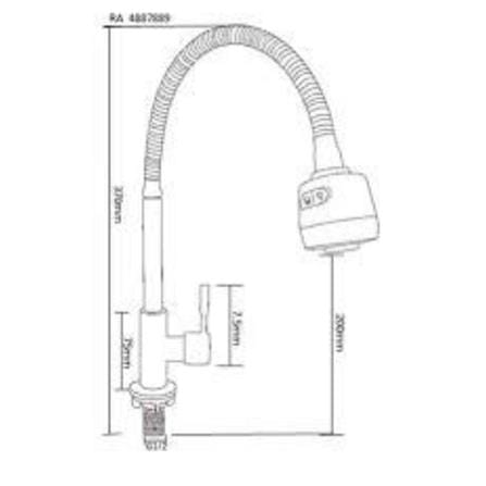 RASLAND SINK FAUCET RA 4887889 SS W5xD20xH37 CM CHROME