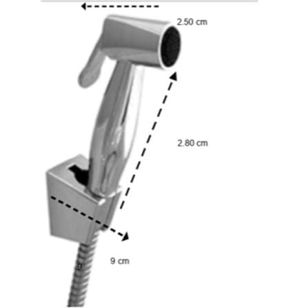 RASLAND RINSING SPRAY SET RA 10033AA CHROME H2.8XW2.5XD9 CM